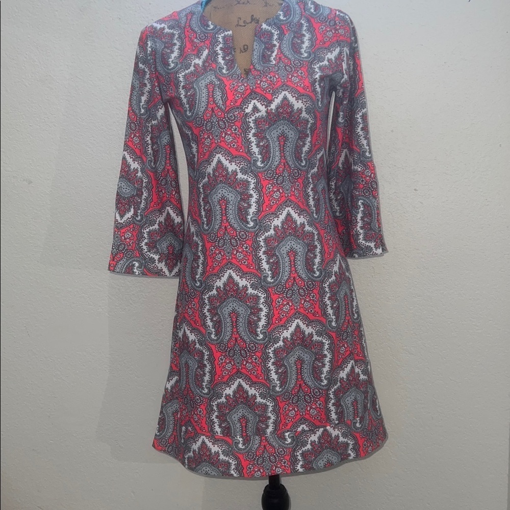 Bo & Nic dress swim tunic Patterned knit 3/4 sleeve knee length - Picture 6 of 13